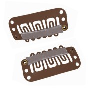 Toupet Clips rounded brown 25mm  Ellen Wille