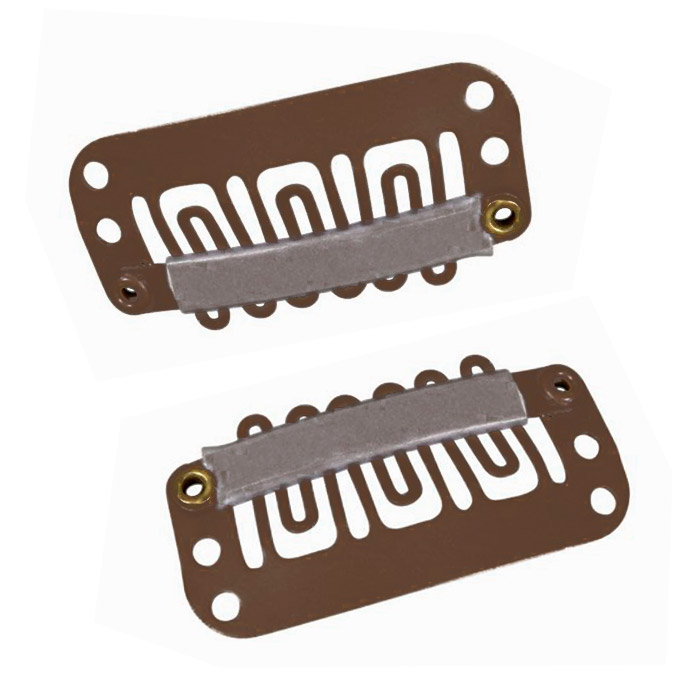 Toupet Clips rounded brown 25mm  Ellen Wille