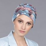Turban Meral Mauve/Blue Abstract